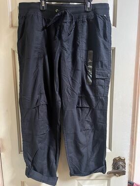 Tommy Hilfiger Black Soft Cargo Drawstring Pants
